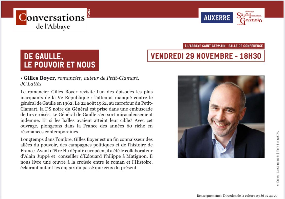 A tout de suite aux Conversations de l’Abbaye à Auxerre !