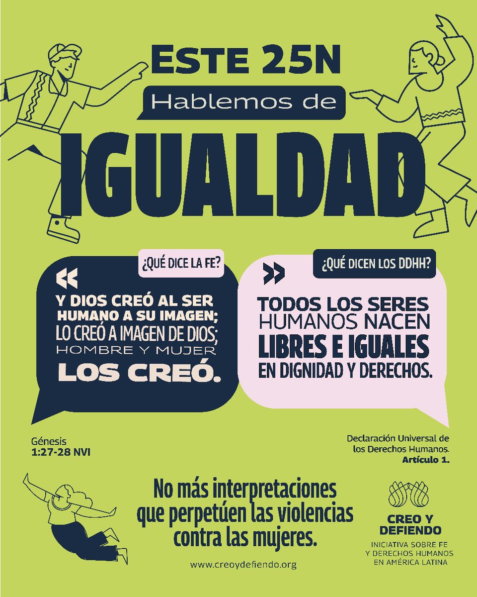 En América Latina, las mujeres enfrentan desigualdad y violencia. Del 25/11 al 10/12, unámonos en los #16DíasDeActivismo para defender los derechos humanos y combatir la violencia de género, manteniendo la fe como guía.. ¡Juntos podemos hacer la diferencia! 💪✨