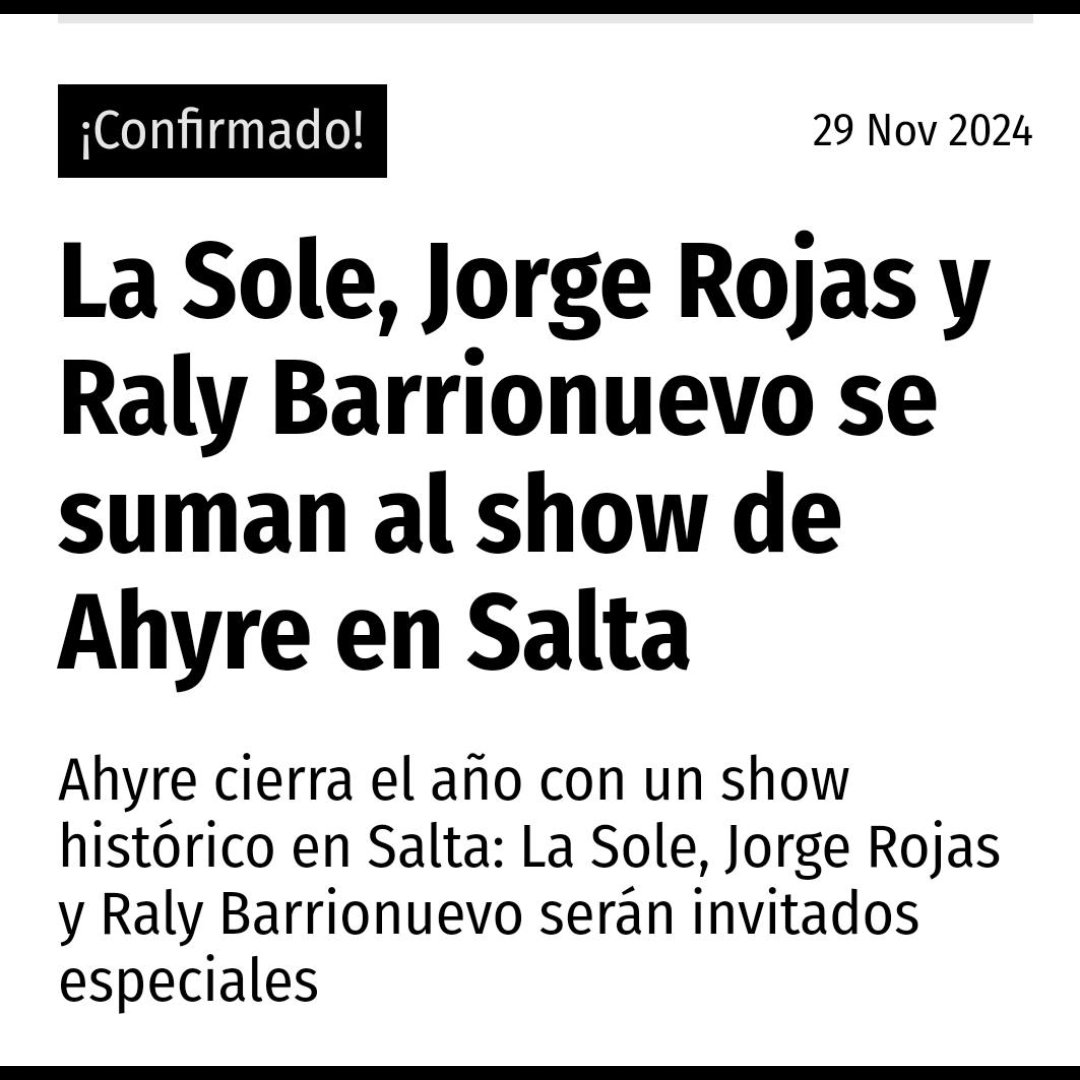Eliza_deRosario's tweet photo. #Agenda ... @sole_pastorutti @RalyOficial #JorgeRojas
Invitados Especiales del Show de @ahyremusica 🎶🙌🇦🇷
Sábado 7 de diciembre
Estadio Delmi, Salta
Entradas: Norte Ticket
Celebrarán 5 años como Grupo y grabarán Disco en Vivo 😊
https://t.co/ryU4X0FRil https://t.co/miM4Uwoxln