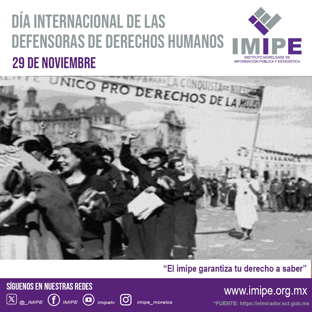 _IMIPE's tweet photo. Día Internacional de las Defensoras de los Derechos Humanos, reconocemos el coraje y determinación de quienes, defienden la dignidad y los derechos fundamentales. El #IMIPE, reafirma su compromiso con la justicia, la igualdad y el respeto a los derechos humanos de cada persona. https://t.co/t4xz7coAbS