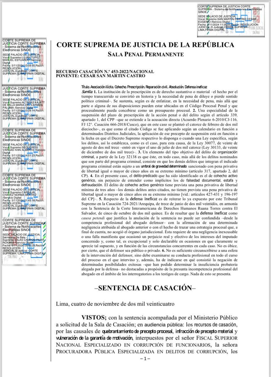#DefensaIneficaz 
¿En qué consiste la Defesa Ineficaz en un proceso penal?
Resumo lo decidido por la Corte Suprema en el reciente  #CasoOrellana 👇

La sentencia de primera instancia condenó a la imputada por los Delitos de Asociación Ilícita y Cohecho Activo Genérico.

La