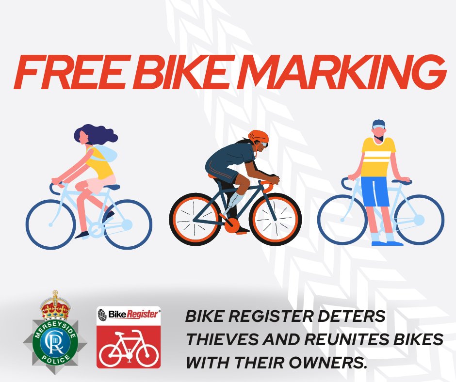 MerpolSthSefton's tweet image. BIKE MARKING | Join our officers tomorrow morning, 30/11/24, for free with @bikeregister bike marking at:

📍 Crosby Marina, Crosby Coastal Park, Waterloo, L22
🗓️ Saturday, 30/11/24
⏰ 09:30am - 12:00pm

#BikeMarking #BikeRegister #MySefton