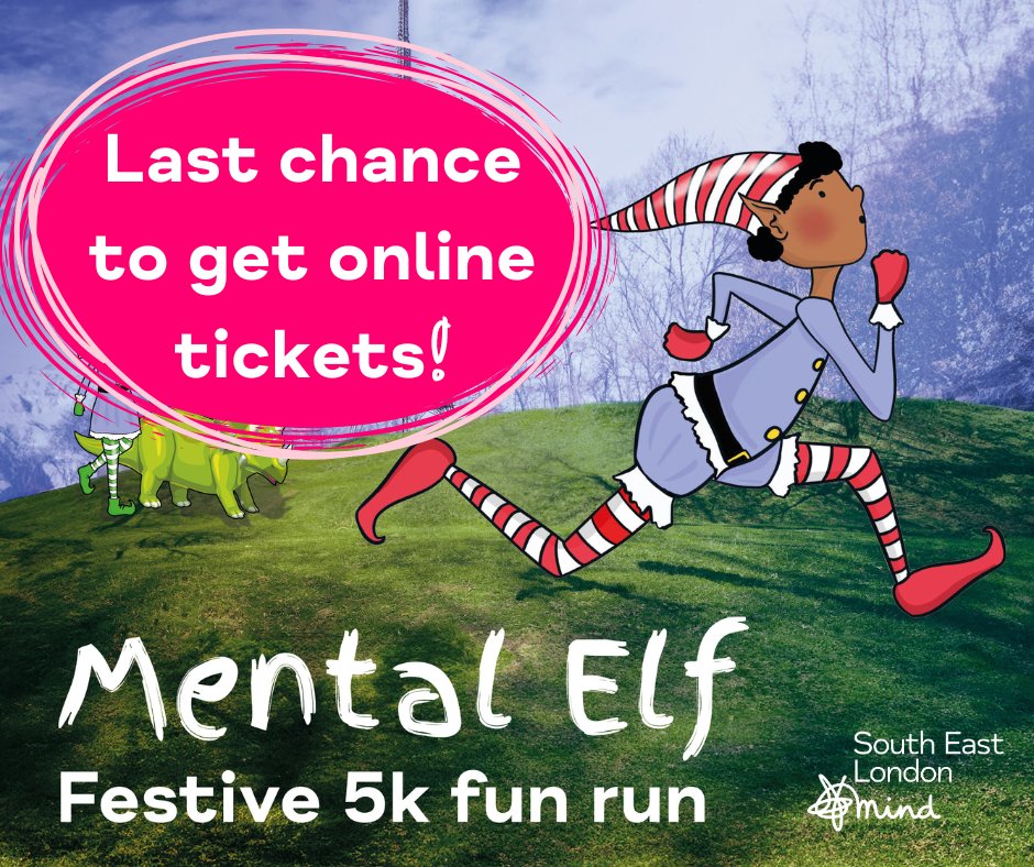 Can't wait to be dashing through the dinosaurs this Sunday 🦖 

Our Online tickets will close at tomorrow 12pm
selmind.org.uk/news/2024/10/m… 

You'll still be able to register in person on Sunday, please arrive at the Crystal Palace Park Information Centre before 10:30am 🏃‍