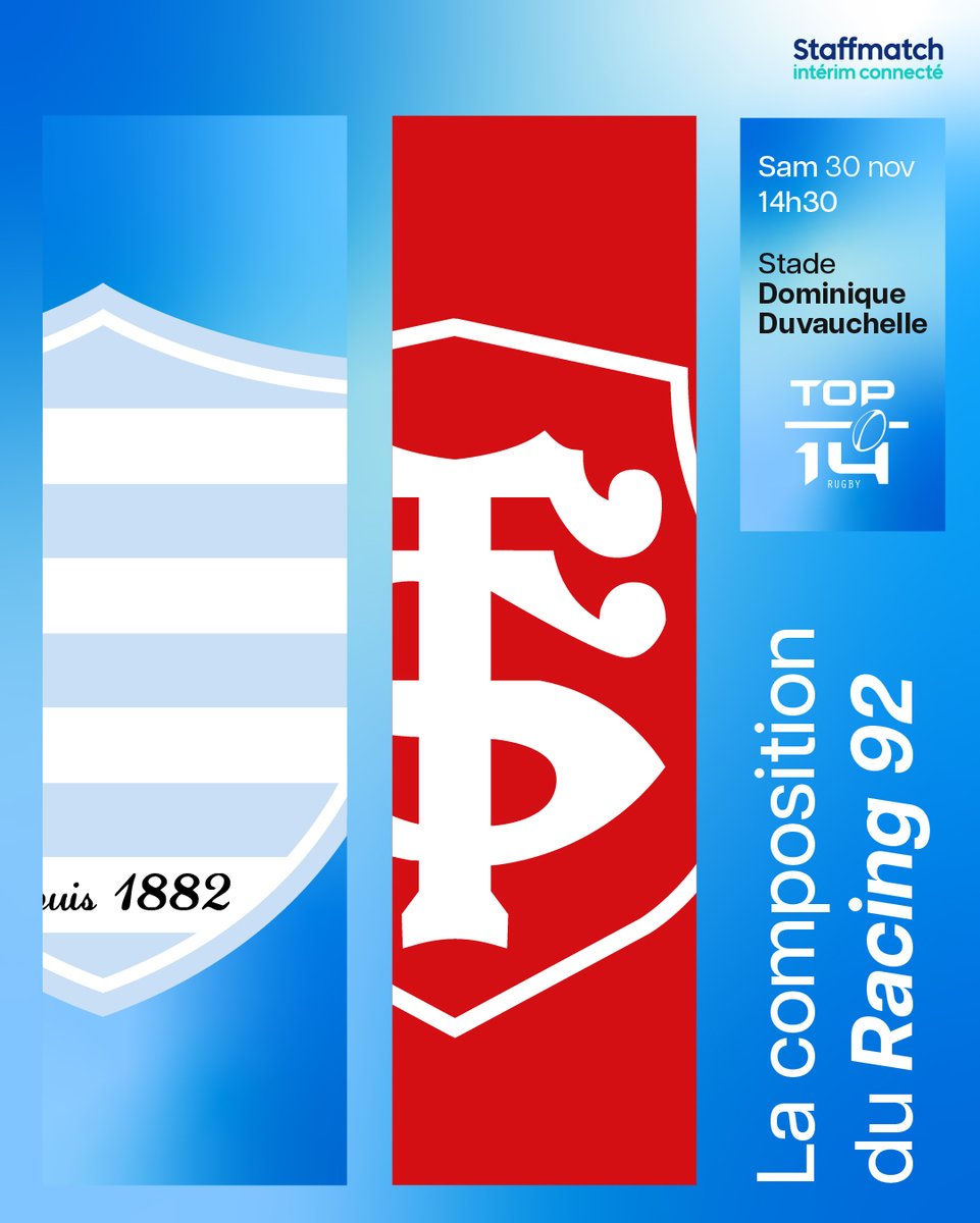 racing92's tweet photo. Face au 𝐶𝘩𝑎𝑚𝑝𝑖𝑜𝑛 𝑑𝑒 𝐹𝑟𝑎𝑛𝑐𝑒 

 Découvrez les 23 Racingmen pour le match face au @StadeToulousain avec  @Staffmatch  

le mot de Stuart 🗞️https://t.co/hDnY45w7p0
🤗 le retour de 𝗗𝗼𝗻𝗼𝘃𝗮𝗻 
 
#RacingFamily #R92ST https://t.co/1SqhH73T2M