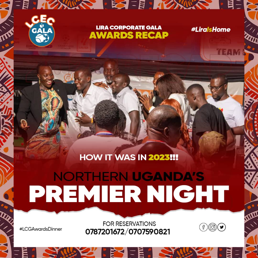 *Northern Uganda’s Premier Night is finally here!*

🎇 Lira Corporate Gala Awards Dinner 2024
📌 Lira City Gardens
🗓️ December 13th

Join us for a night of celebration, elegance, and unforgettable moments!

Tickets 
Single: 70k
Couples: 120k
Table of 8: 450k

#LCGAwardsDinner