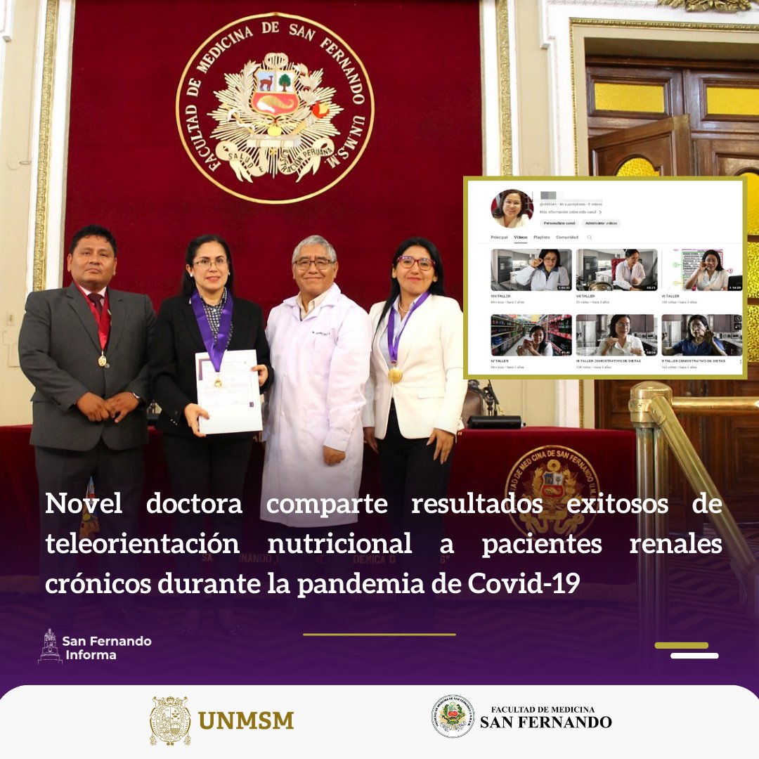 🌟Docente sanfernandina implementó teleorientación nutricional para pacientes renales crónicos durante la pandemia, logrando mejorar su calidad de vida y evitar complicaciones graves. 💻💙 #Nutrición #Teleorientación #InnovaciónSanMarcos
👉Mira la nota: bit.ly/3ZbJZdV