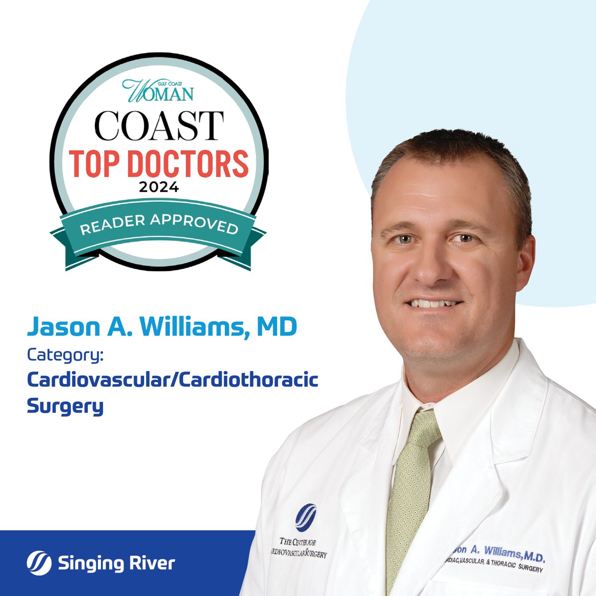 Singing River Health System (@mysingingriver) on Twitter photo Congrats to Dr. Jason Williams, named a Gulf Coast Woman Magazine (<a href="/IAMGCW/">Gulf Coast Woman</a>) Top Doctor for the second year in a row! π
Known for advancing cardiac care with MitraClip & TAVR, Dr. Williams trained at Harvard, Johns Hopkins & Duke. π
π Learn more: SingingRiver.info/Dr-Williams Congrats to Dr. Jason Williams, named a Gulf Coast Woman Magazine (<a href="/IAMGCW/">Gulf Coast Woman</a>) Top Doctor for the second year in a row! π
Known for advancing cardiac care with MitraClip & TAVR, Dr. Williams trained at Harvard, Johns Hopkins & Duke. π
π Learn more: SingingRiver.info/Dr-Williams