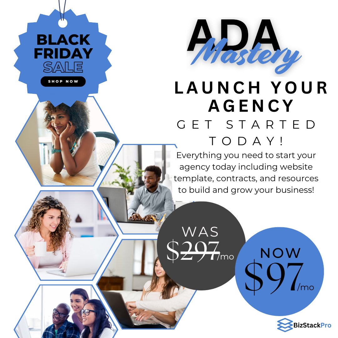 KenGeorgeII's tweet photo. Build a Business that Makes a Difference!
Start an ADA Agency and offer businesses a solution for website accessibility. Get $200 off your monthly subscription-limited-time Black Friday deal!
https://t.co/3986RS7KX5 #ADABundle #bizstackproaffiliate https://t.co/T8GJ1XEemf