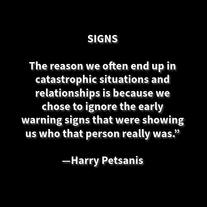 harrypetsanis's tweet photo. SIGNS
The reason we often end up in catastrophic situations and relationships is because we chose to ignore the early warning signs that were showing us who that person really was.”
—Harry Petsanis
#WarningSigns
#TrustYourInstincts
#RelationshipRedFlags
#AvoidCatastrophe
“Ignoring the Signs Leads to Catastrophe” by Harry Petsanis, Mindset Coach