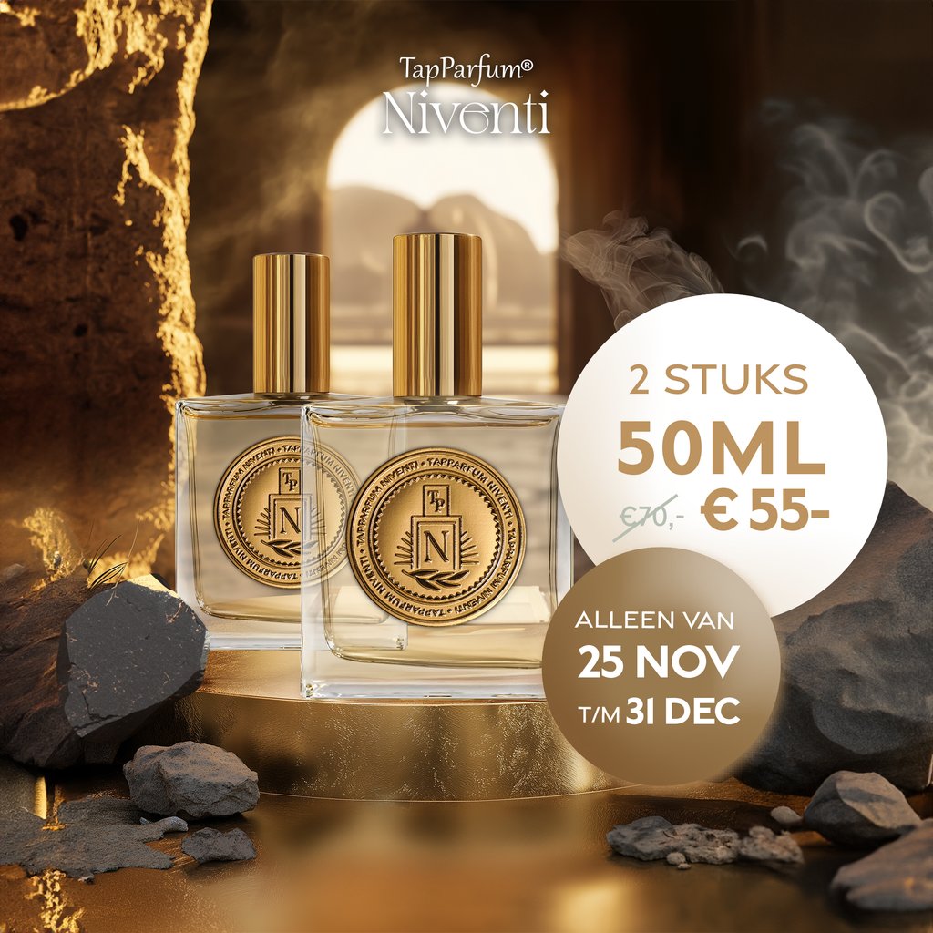 TapParfum's tweet photo. 🎁 Shop the deal of the year! 🎁
2 x 50ml from the New Niventi Collection for only €55,- (instead of €70,-). 💥

This offer runs from November 25th to December 31st, 2024. Which scent will be your new favorite? 😍

#NiventiCollection #HolidayDeal #TapParfum #NewScents https://t.co/JCPu5JA4Ay