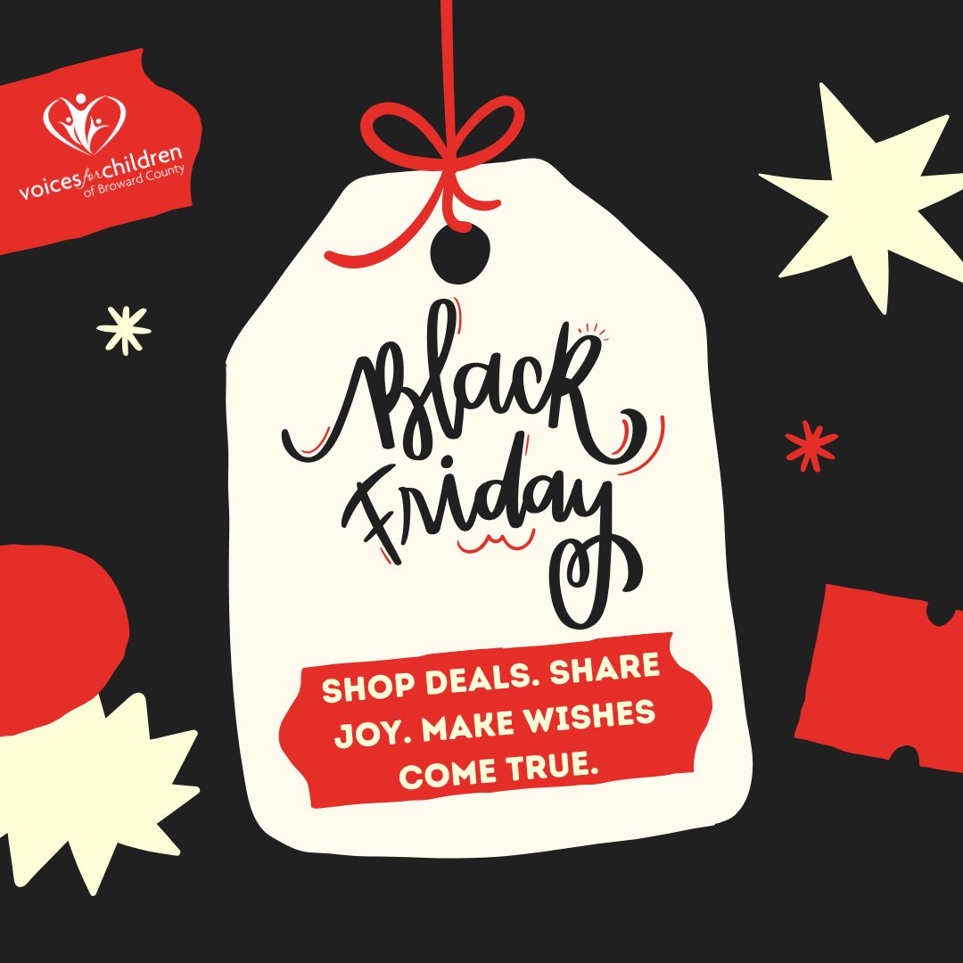 Black Friday is here—shop with purpose! While snagging deals, add a little magic to your cart for kids in foster care.  Shop our Holiday  Wishlist: tinyurl.com/vfcgl Every gift brings joy &amp; love to those who need it most.  Let’s make their wishes come true! #BlackFriday