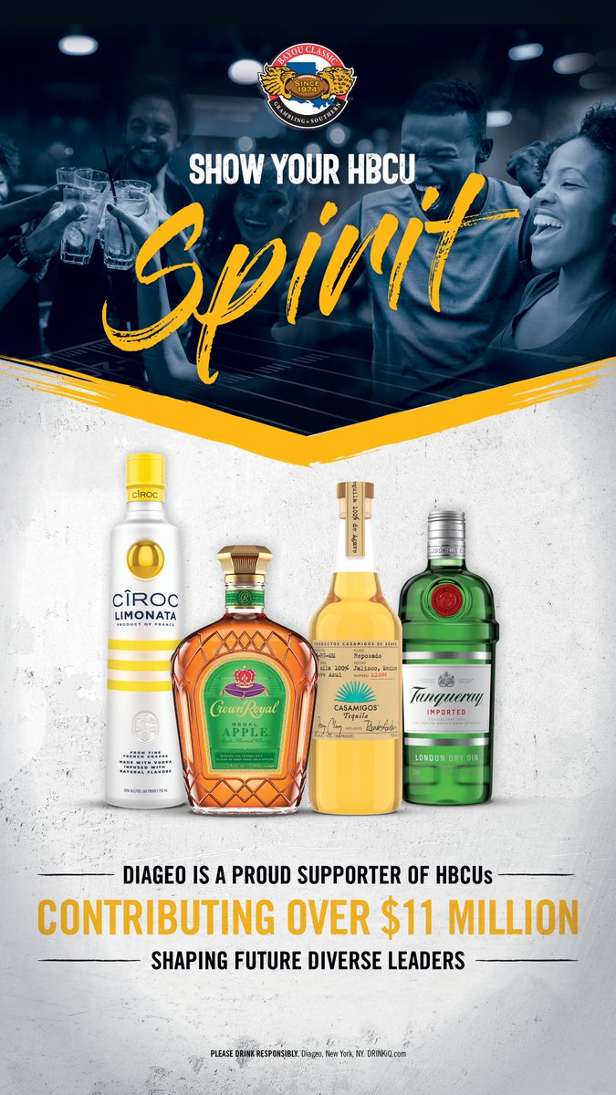 51st Annual Bayou Classic (@bayouclassic74) on Twitter photo #ad HBCU football brings us together. Diageo is proud to support the Bayou Classic with over $11M in HBCU contributions. Game day is tomorrow—don’t miss fan fest vibes from @casamigos @crownroyal @ciroc <a href="/tanquerayusa/">Tanqueray U.S.</a>.
Must Be 21+
Please Drink Responsibly.
Diageo, New York, NY #ad HBCU football brings us together. Diageo is proud to support the Bayou Classic with over $11M in HBCU contributions. Game day is tomorrow—don’t miss fan fest vibes from @casamigos @crownroyal @ciroc <a href="/tanquerayusa/">Tanqueray U.S.</a>.
Must Be 21+
Please Drink Responsibly.
Diageo, New York, NY