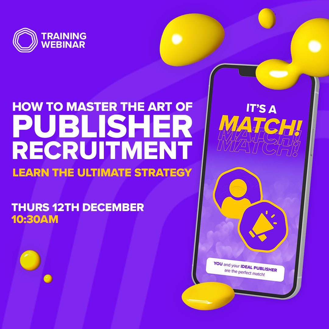 silverbean's tweet image. Are you signed up? Time is running out! ⏰

Join us for How to Master the Art of Publisher Recruitment in 2025, a virtual training session on how to build an winning publisher recruitment strategy

📅 Date: December 12th
🕙 Time: 10:30 am

Register now! 👉 tinyurl.com/ycxvn5tm