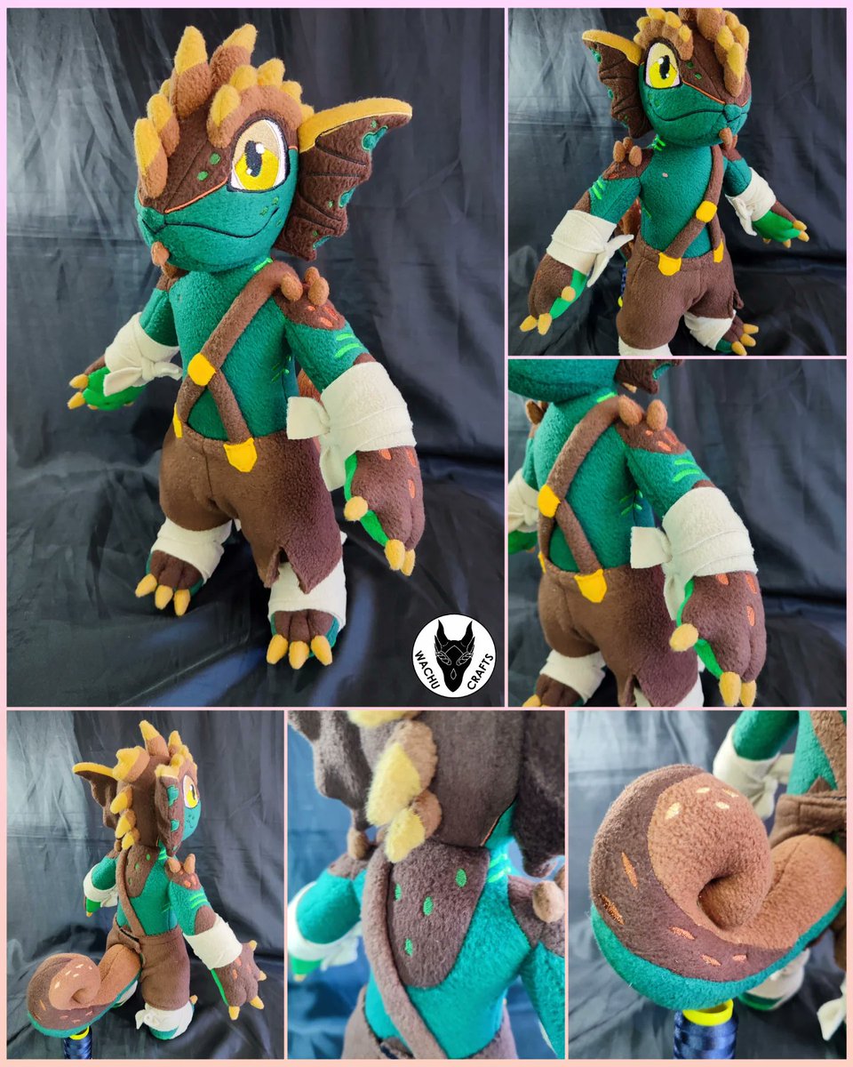WachuCrafts's tweet photo. Commission for Vortac
40cm oc with tons of hand sewn and embroidered details.
#plush #plushie #handmade #handmadeplush #wachucrafts #furry #furryoc #fursona #lizard #furrylizard #furryfandom #plushmaking #plushmaker https://t.co/AZmStl59SV