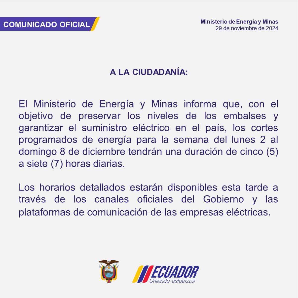 Viceministerio de Energía 🇪🇨 tweet media