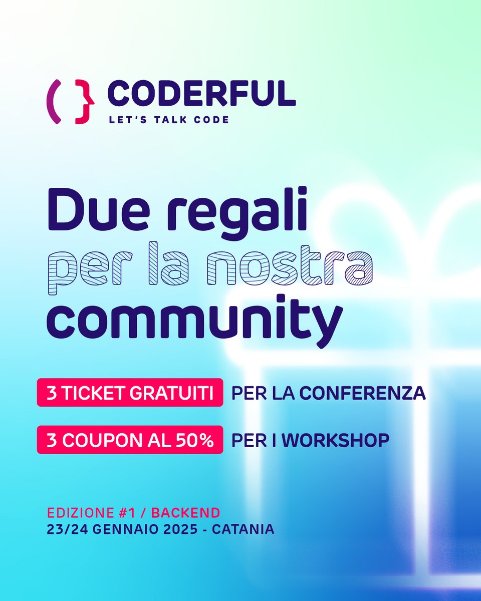 Torna <a href="/coderful/">Coderful</a> e siamo felici di essere partner dell'evento 😍

Per la nostra community un sacco di regali 🎁

Entra nel gruppo telegram per approfittarne: t.me/+Sq-lDNe00n84G…