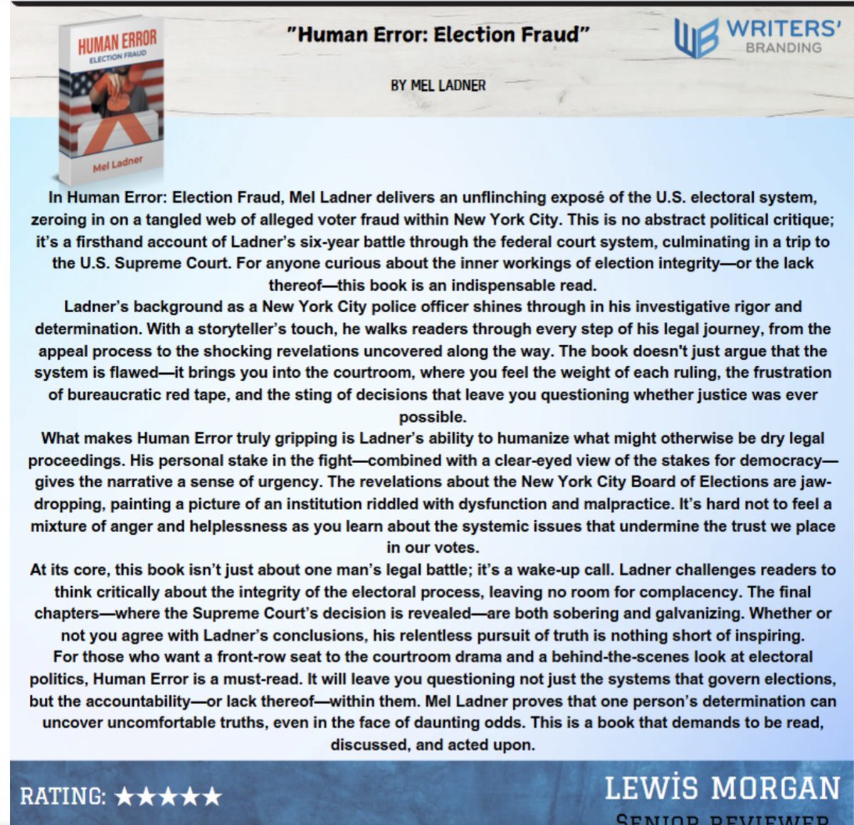 rendal27's tweet photo. Check out my bestselling book HUMAN ERROR, ELECTION FRAUD book review. https://t.co/WebVtAA0fZ