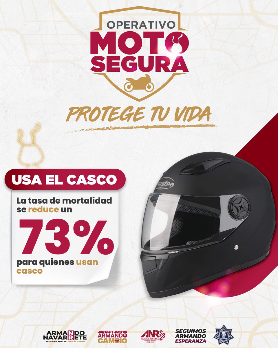 Por un Nicolás Romero más seguro, inicia el #OperativoMotoSegura. 
Una estrategia que protege vidas y fortalece nuestra comunidad. 🛵
Conoce más acerca de este operativo👇

#ArmandoElCambio 🐜