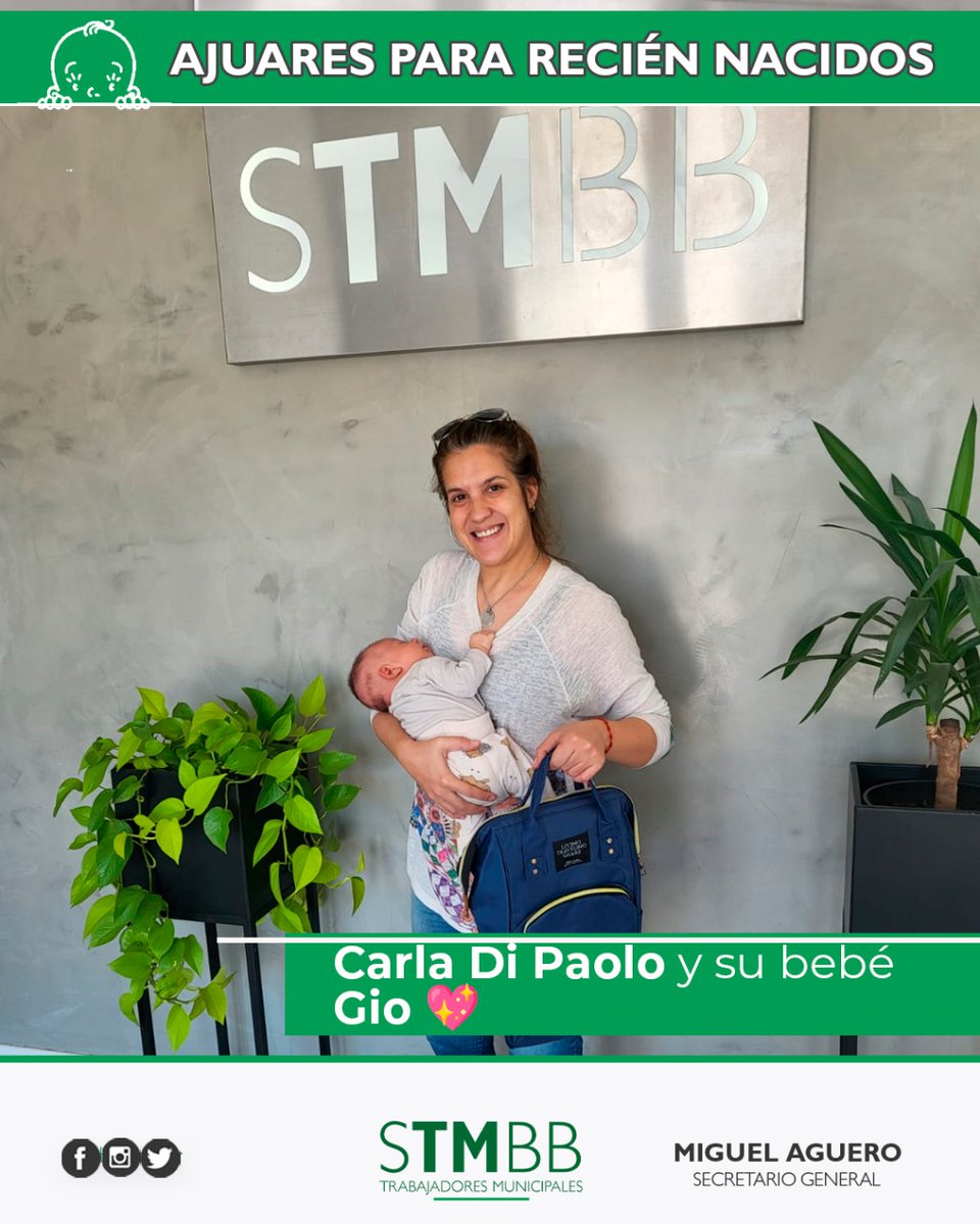 🎉👶 ¡Felicidades a nuestra afiliada Carla Di Paolo, de la Dirección de Ordenamiento Forestal Urbano, por el nacimiento de su bebé Gio! 💙

Le damos la bienvenida a este nuevo integrante de la familia STMBB y celebramos este momento especial con la entrega del ajuar y la