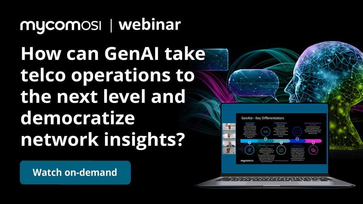 If you missed attending MYCOM OSI’s webinar on GenAI on the 27th of Nov, showcasing GenAie, with expert insights from <a href="/AnalysysMason/">Analysys Mason</a> and <a href="/awscloud/">Amazon Web Services</a>, you can now watch the on-demand here: mycom-osi.com/mycom-osis-gen…