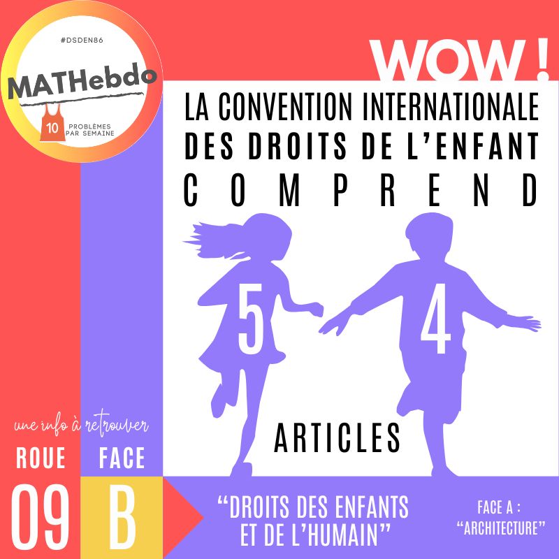 Plongez dans le défi mathématique des Droits de l'enfant cette semaine avec #MATHebdo 🚸😁
➡️ww2.ac-poitiers.fr/dsden86-pedago…
<a href="/DSDEN86/">DSDEN de la VIENNE</a> <a href="/acpoitiers/">Académie de Poitiers</a> <a href="/SCOllectif_asso/">SCOllectif 🐘</a> 
En bonus, découvrez les mystères de l'architecture sur la face A