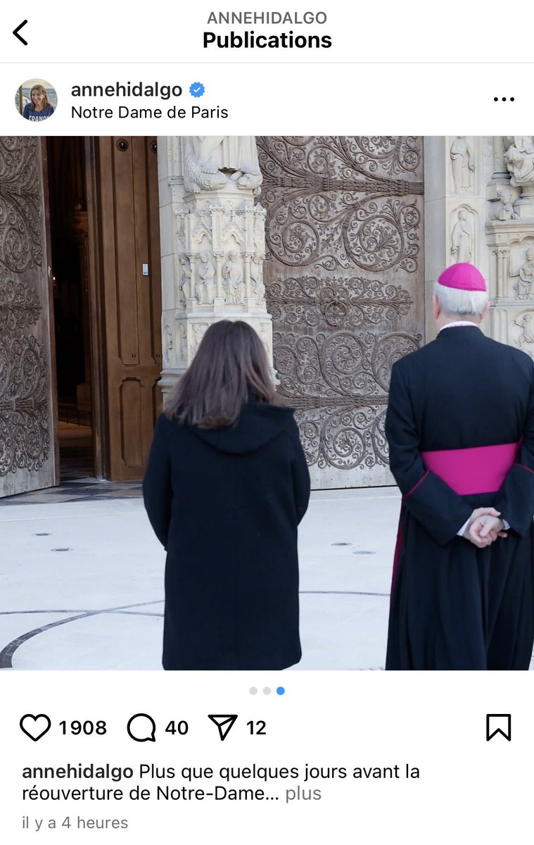 hugues75016's tweet photo. @Chmgt Voir les publications Instagram d’@Anne_Hidalgo où elle ne publie que des photos … d’elle et pas une de Notre-Dame https://t.co/5vYlizDDcB