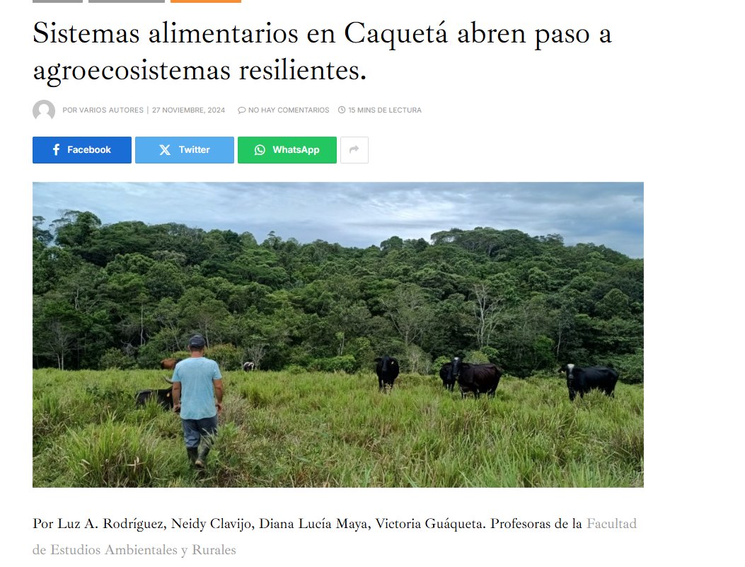 📢Aquí una reseña sobre la investigación que adelantamos profesoras de <a href="/UniJaveriana/">Pontificia Universidad Javeriana</a> en alianza con <a href="/BiovIntCIAT_esp/">Alianza de Bioversity International y el CIAT</a>. Proyecto #MITIGATE+; <a href="/LuzARodriguezR/">Luz Rodríguez</a>; @earJaveriana; <a href="/PesquisaPUJ/">Pesquisa Javeriana</a> #Agroecología; #CambioClimático; #InnovaciónParticipativa
Enlace: javeriana.edu.co/pesquisa/siste…