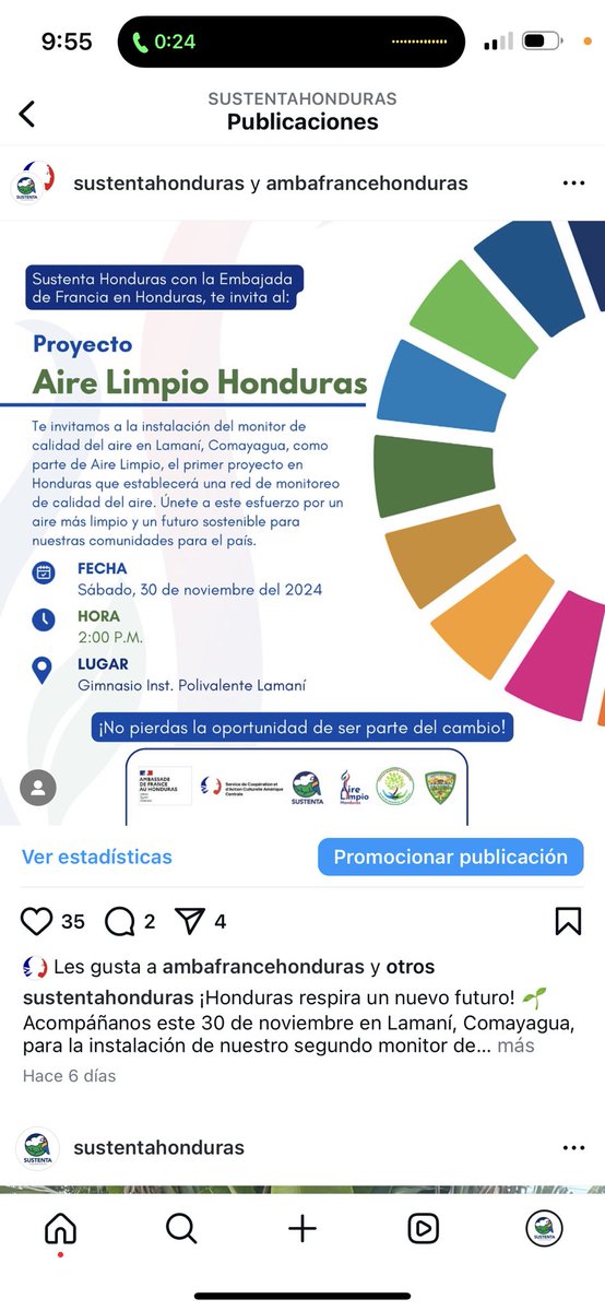 Mañana estaremos instalando dos monitores de calidad de aire en Lamaní Comayagua. Por nuestro voluntariado en <a href="/sustentahn/">Sustenta Honduras</a> y el apoyo de <a href="/EmbaFrancia_Teg/">La France au Honduras</a>, estamos atendiendo los grandes problemas de contaminación.