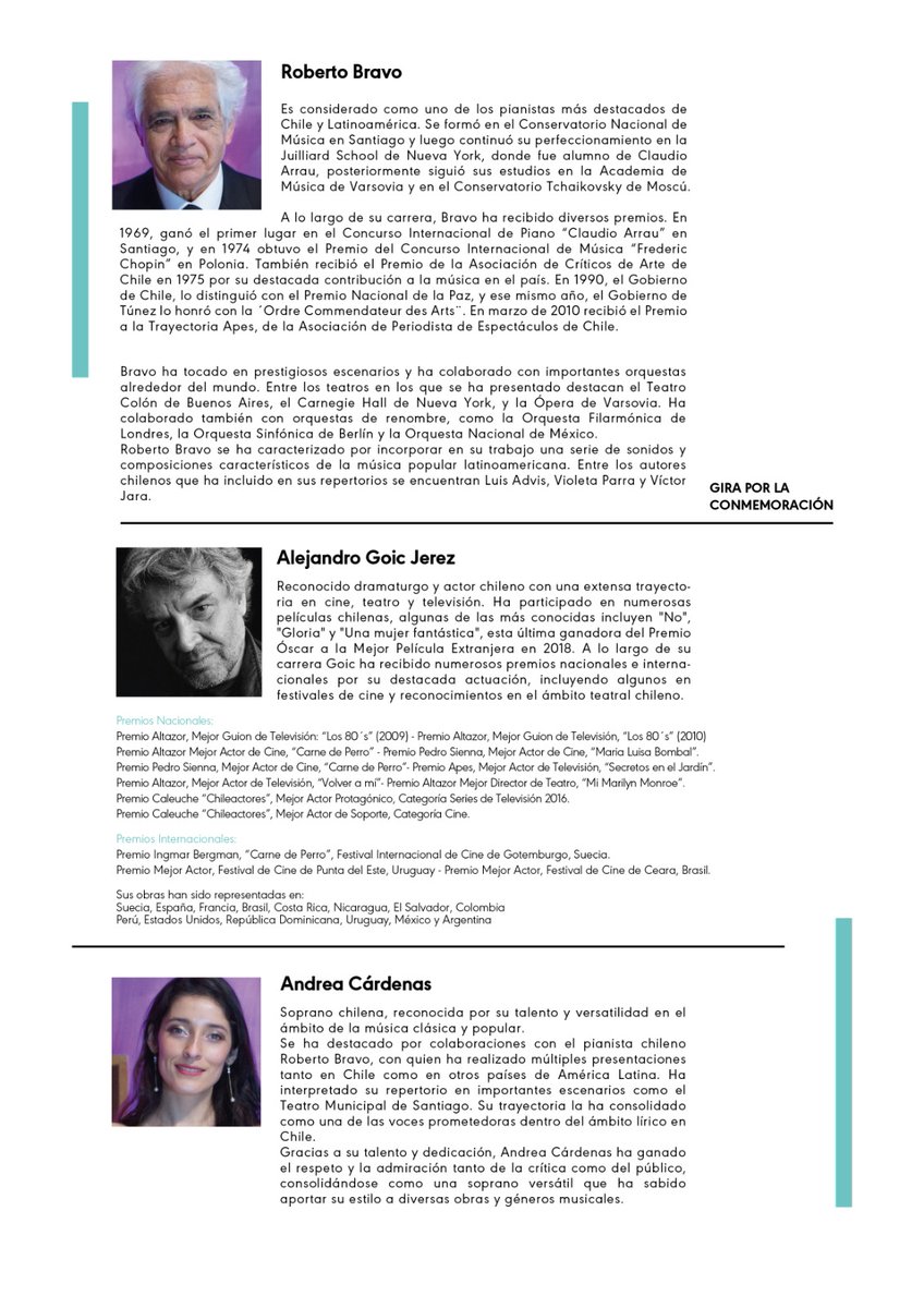 El 03 de diciembre de 2024, a las 19.00 hrs, se realizará el “Concierto por la Paz", en conmemoración de los 40 años del Tratado de Paz y Amistad entre Chile y Argentina, en la Sala Alfredo Lovell de la Biblioteca Argentina, Pasaje Dr. Álvarez 1550, Rosario.