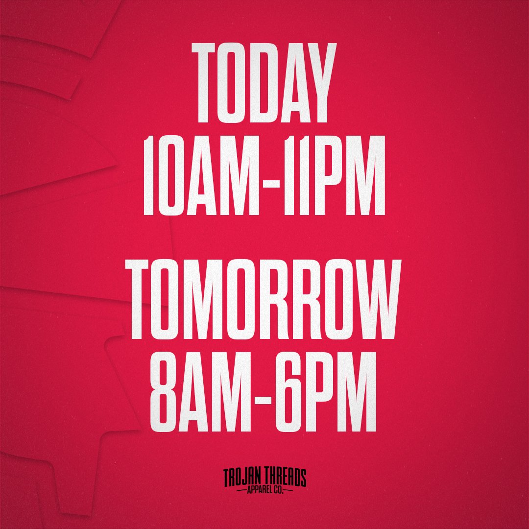 Just a reminder we're open
Today: 10am-11pm
Saturday: 8am-6pm