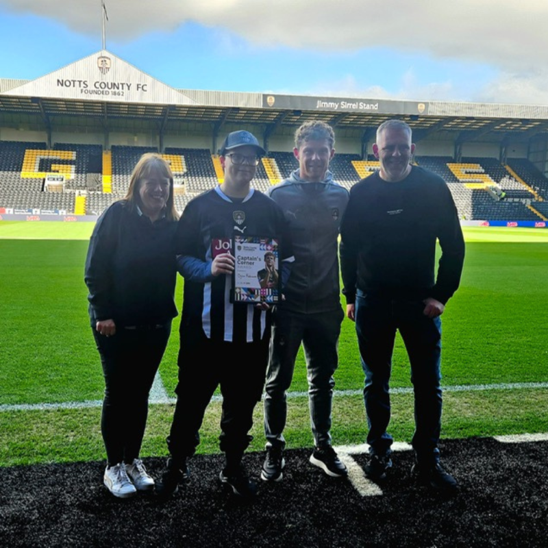 NCFCFoundation's tweet photo. October Captain’s Corner Award Winner! 🌟

Congrats to Dylan, who has shown incredible courage, generosity, and amazing support for @Official_NCFC , despite battling a rare form of cancer 💪

We were honoured to give him an unforgettable match day experience at Meadow Lane 🖤
