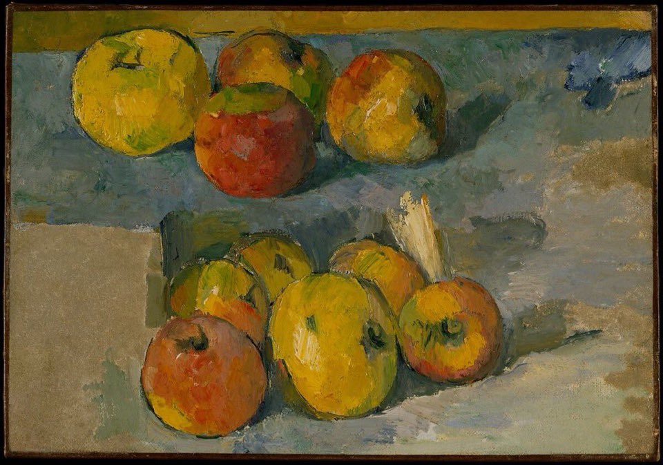 I never realized how chunky and visible Cezanne’s brush strokes were here.. kinda embarrassing I used to admire this piece