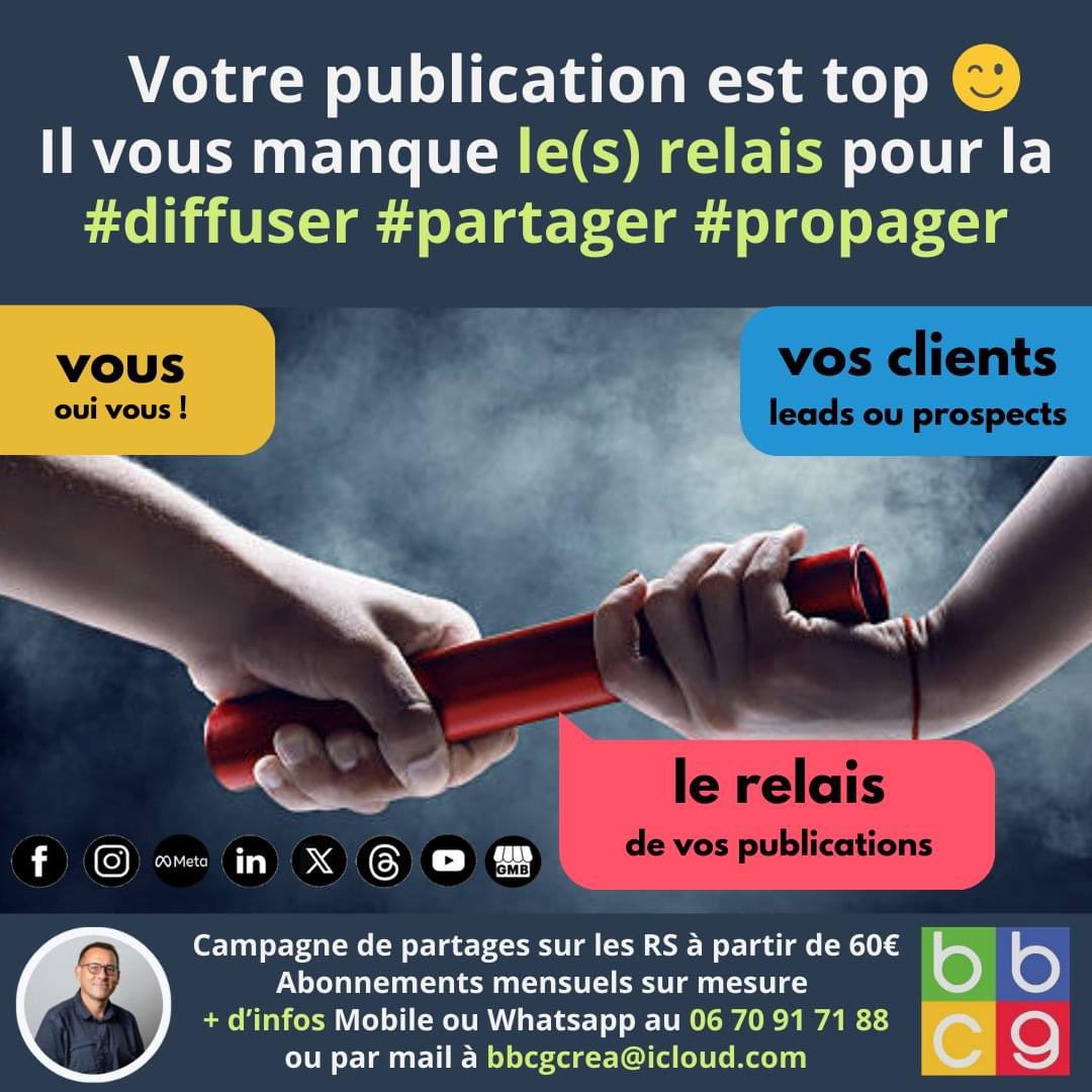 BBCGCrea's tweet photo. Votre publication est top 👍👍👍
Il vous manque le relais pour la #diffuser #partager #propager ?
✅ Campagne de partages sur mesure
✅ Création et développement de vos pages pro, vos groupes
✅ Formation RS et canva
+ d’infos Mobile ou Whatsapp au 06 70 91 71 88 https://t.co/F2zGemyZK2