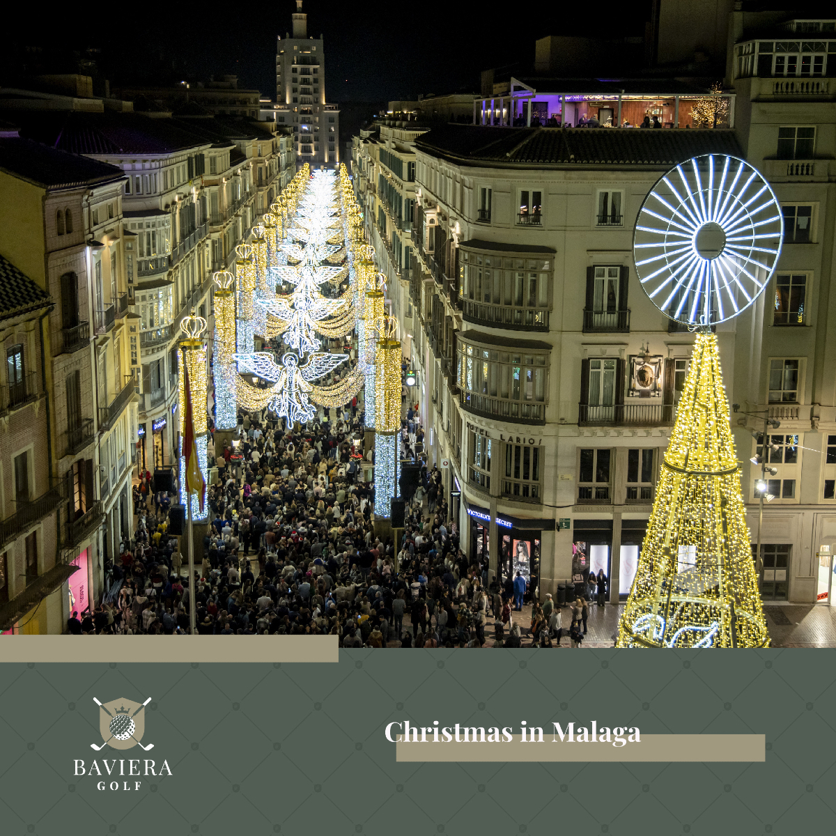 ✨🎄 The Christmas magic lights up Málaga today 🎄✨
The much-anticipated Christmas lights on Calle Larios are officially switched on today, offering a dazzling display of lights and colours that amaze thousands of visitors every year.

🔗 bit.ly/3xkoGfZ
#BavieraGolf