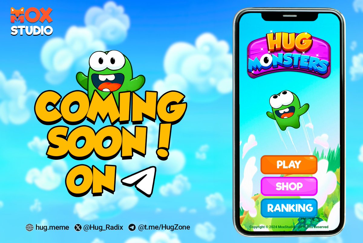 moxstd's tweet photo. A HUG GAME COMING SOON!
Mox Studio proudly presents a brand-new addictive experience for @Hug_Radix โone of the most inclusive and adorable projects in the #Radix ecosystem!
"HUG MONSTERS"
As a #MoxStudio classic, this addictive and competitive game will keep you on your toes with #PlayToEarn dynamics and leaderboard
And the best part? This game will have Shop, #NFT integration and more.. And ofcourse fully integrated with #Telegram!
Are you ready to dive into this thrilling adventure?
$HUG $MOX $XRD @radixdlt #P2E #GameFi #memecoins