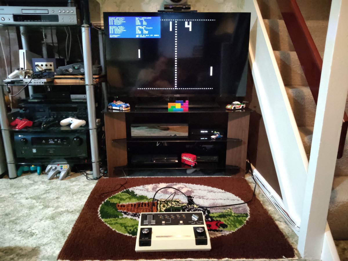lilock33's tweet photo. The final component finally arrived so I've finished up the video-out mod on this 1977 Pong-clone.  It now 4x upscales nicely to 1080p via the OSSC Pro to output to a modern TV. 😁

#RetroGaming #Pong #OSSC #OSSCPro https://t.co/LllWZTNV39