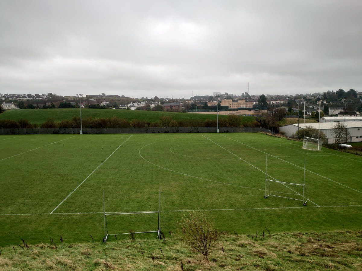 Stevie_Poacher's tweet photo. First School Field in Ireland lined out for @TyroneGAALive Kieran McGeary's pitch session tomorrow based around coaching for the new rules! This Arc better get passed or we will be billing the FRC! 😅 🏐📝 #AlwaysLearning https://t.co/EgrkzNSdxe