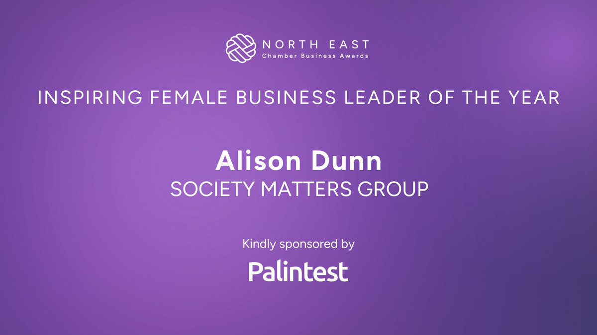 The winner of the Inspiring Female - Business Leader of the Year award is… 

Alison Dunn, <a href="/SocietyMattersc/">Society Matters cic</a> ✨

Congrats and thank you to our category sponsor, <a href="/Palintest/">Palintest</a>

#NECCevents