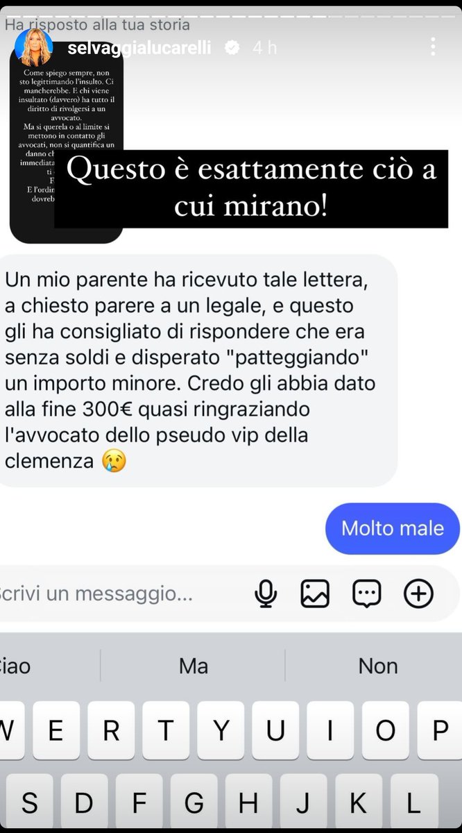 Jess_16j's tweet photo. #influcirco
Ma state leggendo le storie di @stanzaselvaggia? Gli avvocati degli influencer mandano lettere minatore chiedendo dei soldi in cambio dell'archiviazione per chi fa dei commenti negativi o insulti sotto i loro post.
Cioè vi prego, ma io sono scioccata https://t.co/1D9F5E2NzE