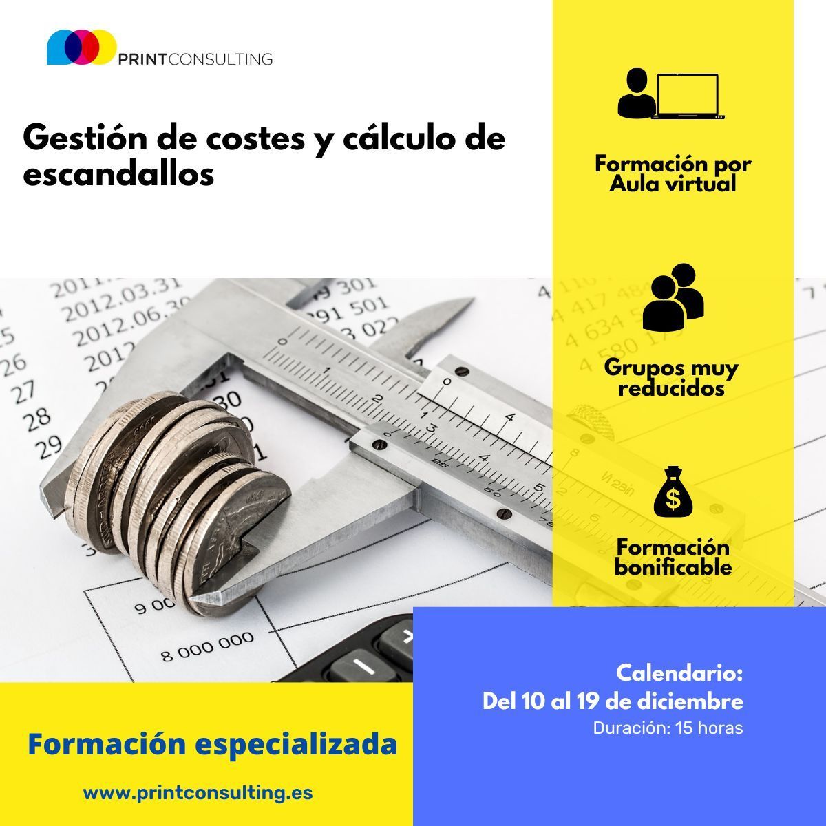 Print_Consult's tweet photo. 📢Curso de Gestión de costes y cálculo de escandallos
Aprender a:
✔️ Identificar y analizar todos los costos asociados a la producción
✔️ Elaborar escandallos que optimicen tus presupuestos
✔️ Tomar decisiones estratégicas para maximizar la rentabilidad
👉 https://t.co/b93kuVw5iV https://t.co/823yJHfh41