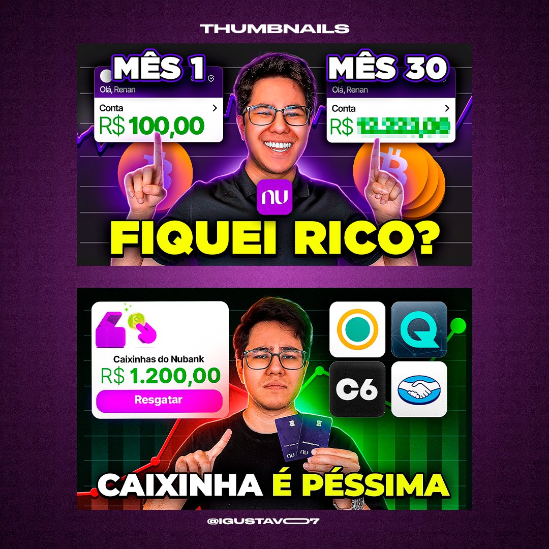 Thumbnails produzida p/ movencreative
★ Agradeço por todo feedback.

#rt #fav #investment