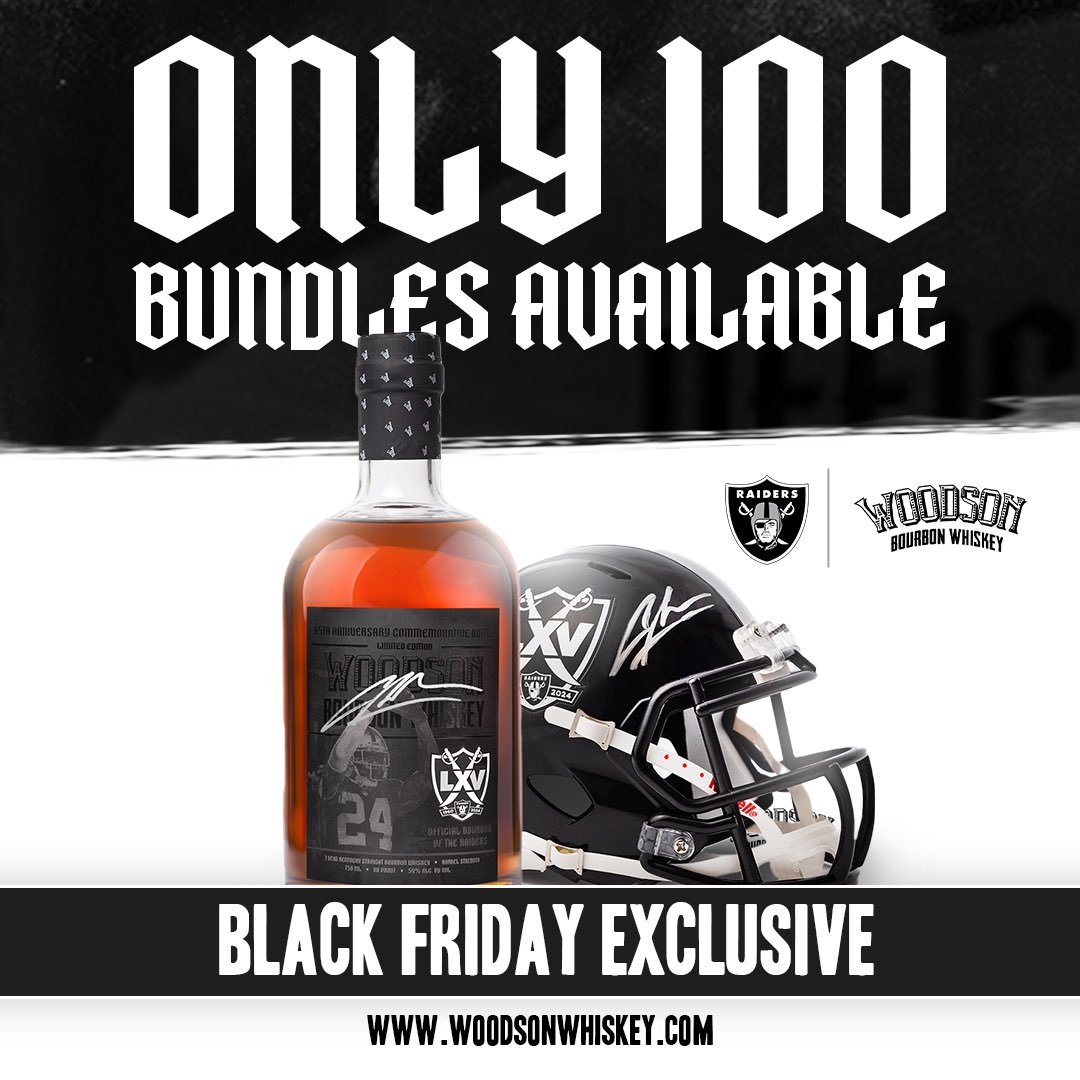 🚨 BLACK FRIDAY GIVEAWAY 🚨 Guess today a good day to give out this autographed Charles Woodson #RaiderNation 65th Anniversary x Woodson Whiskey “Blackout” mini helmet! 

Be sure you are following <a href="/woodsonwhiskey/">Woodson Whiskey</a> <a href="/CharlesWoodson/">Charles Woodson</a>, like this pic + drop a reply 👇🏾 and we’ll pick a