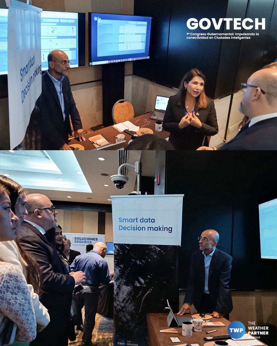 WeatherPartner's tweet photo. Evento excelente el pasado miércoles 20 de noviembre! Tuvimos el honor de participar en el #GOVTECH primer congreso gubernamental enfocado en impulsar la conectividad en ciudades inteligentes.

Agradecer a @CandWBusiness por esta maravillosa y brillante oportunidad!🤝🙌

#TWPTeam https://t.co/ec4XHNrR96