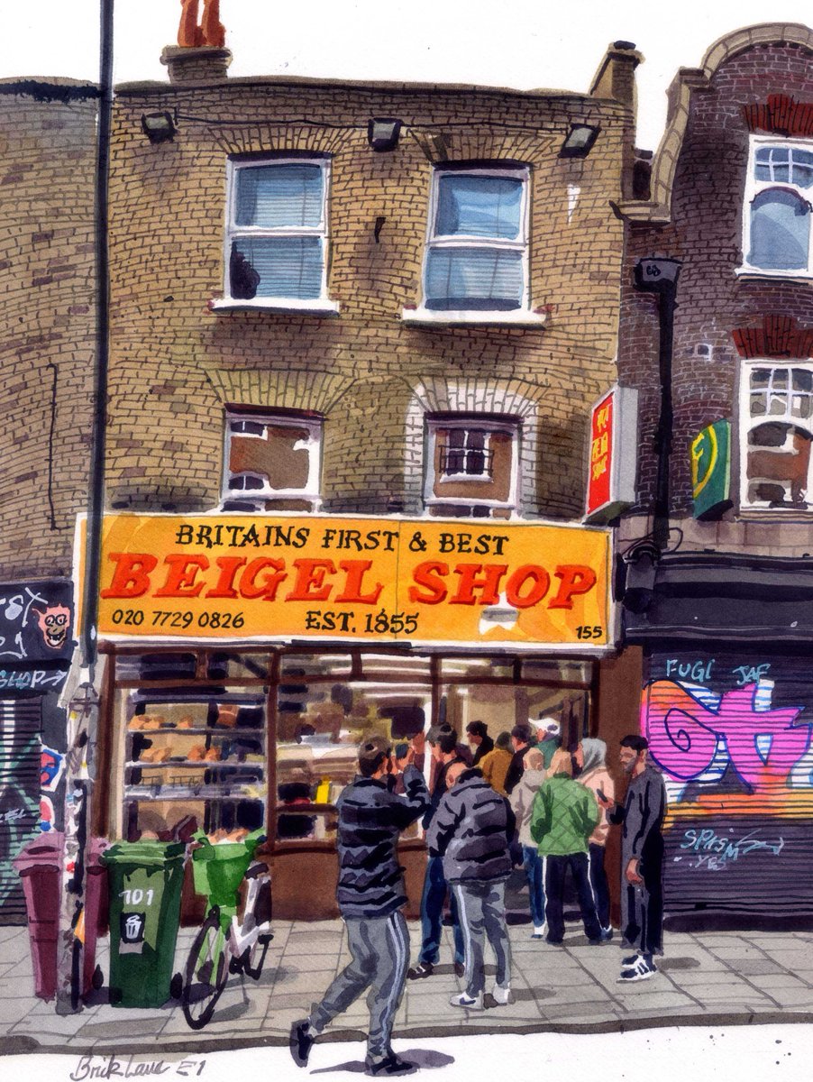 Matt Cook (@matthewcook15) on Twitter photo #BrickLane #shopfront #bagels #LondonE1 #inkdrawing #BrickLane #shopfront #bagels #LondonE1 #inkdrawing
