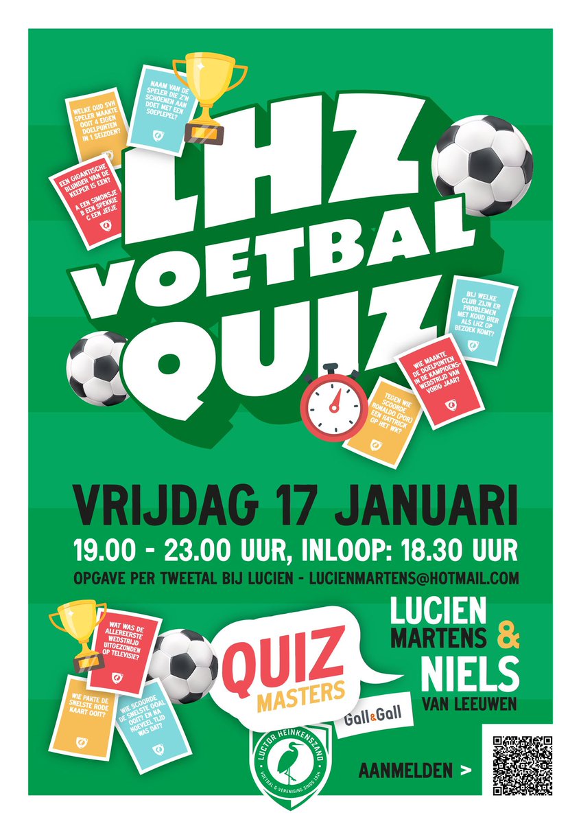 Vrijdag 17 januari voetbalquiz bij <a href="/LuctorHzand/">Luctor Heinkenszand</a>