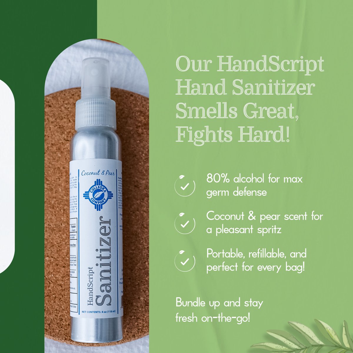 culleokacompany's tweet photo. Are you tired of hand sanitizers that leave a harsh scent and sticky residue? 

Our HandScript Hand Sanitizer provides a superior solution with its 80% alcohol formula for robust germ defense.

#CulleokaCompany #Cleaning #Clean #HouseCleaning #CleaningTips https://t.co/40cfDc2SUO