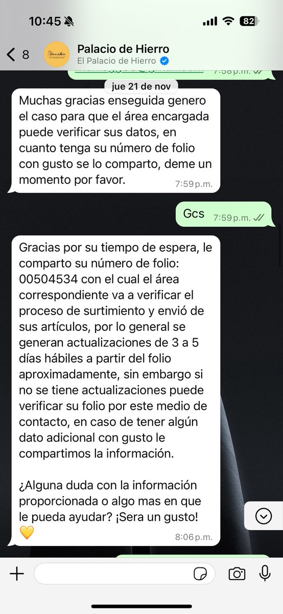 DiegoHefner's tweet photo. @palaciohierro como puedo resolver un problema que tengo referente a un envío q lleva más de 30 días sin llegarme y que no responden mediante whatsapp https://t.co/qs2VN2Y9I6