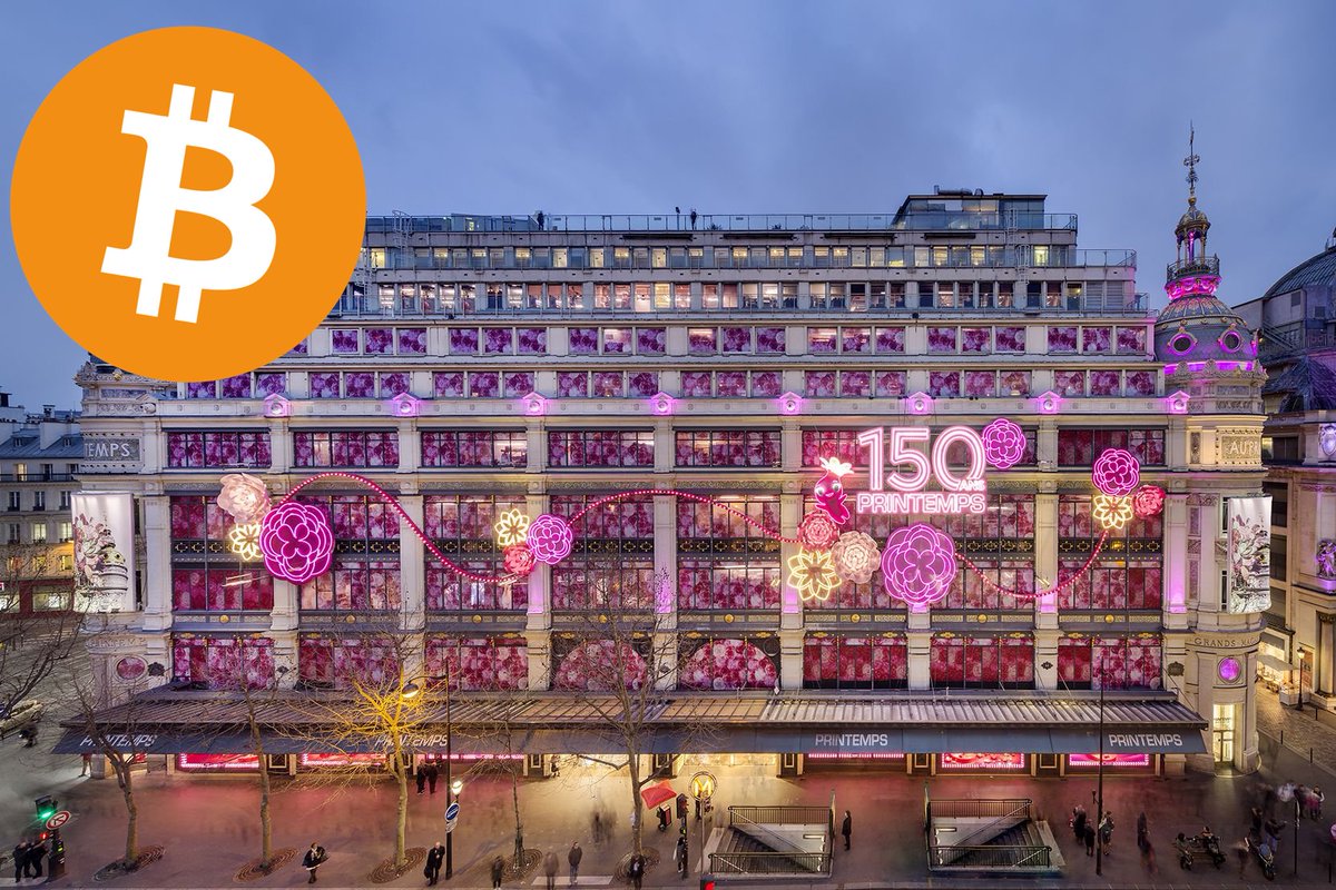 JUST IN: 🇫🇷 French department store Printemps to accept #Bitcoin and  crypto payments.