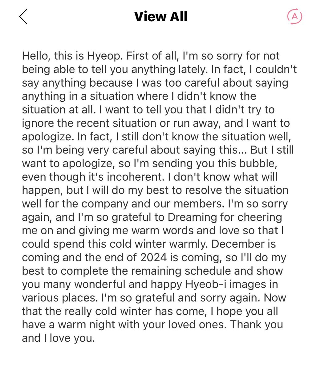 junhoverse's tweet photo. "I will do my best to resolve the situation well for my the company and our members" GIRL YOU SHOULDN'T BE THE ONE HAVING TO DO THAT💔💔 https://t.co/ObBaaEQCsa