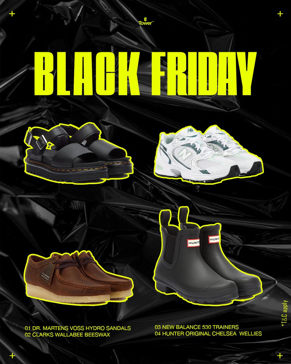 It's our biggest Sale ever! 🤯 
Secure the best deals early as long as stock lasts. 
Visit tower-london.com now.

#BlackFriday #TWRLDN